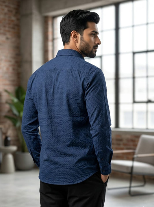 Midnight Aura Mandarin Shirt