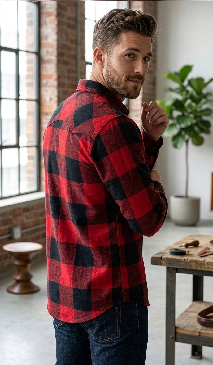 Classic Red & Black Check Shirt