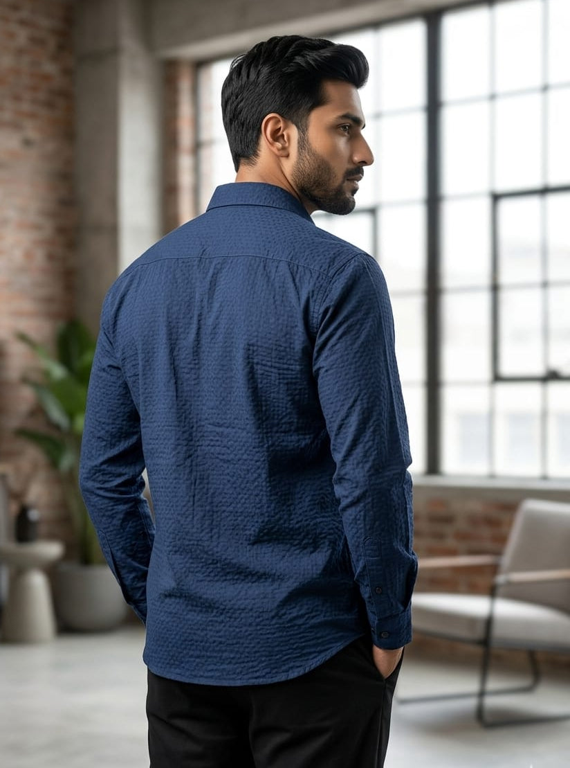 Midnight Aura Mandarin Shirt