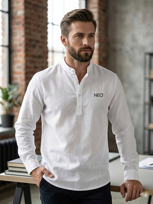 Pure Linen Classic White Shirt