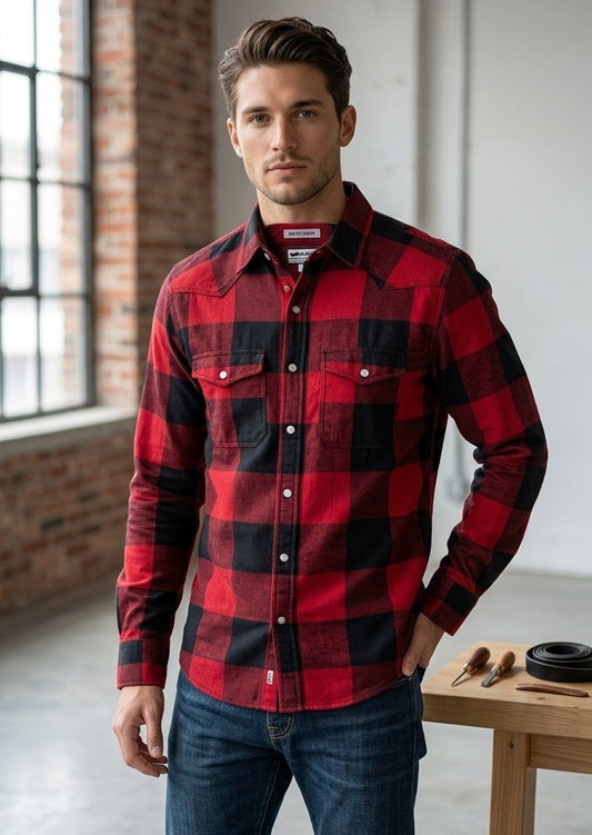 Classic Red & Black Check Shirt